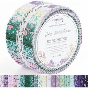 18 Options-100% Cotton Jelly Roll Fabric Precut Strips for Quilting,